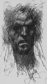 Michael Hensley Drawings, Human Head P & Ink 16